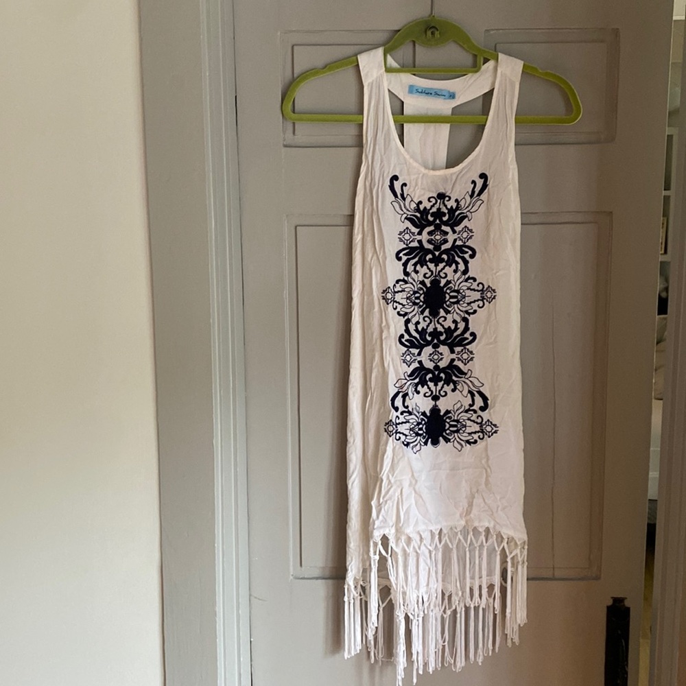 Fringe tunic cover-up